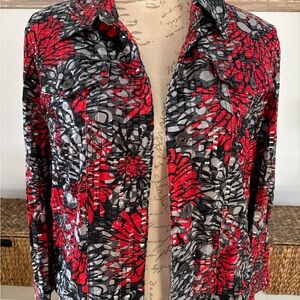 Ruby Rd. Red and Black Patterned Jacket